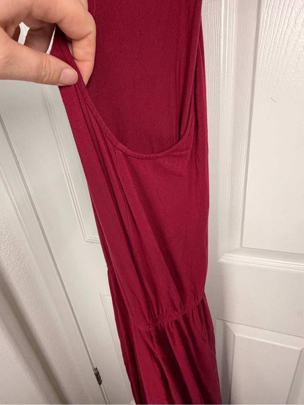 Women's Sleeveless Red Maxi Dress with V Neck and Tassel Tie - Lane Bryant - Picture 5 of 6